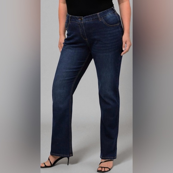 St. John's Bay Dark Blue Boot Cut Jeans - Picture 1 of 15